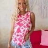 BOM BOM Fuchsia Cow Print Tank Top