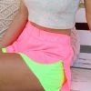 Bibi Neon Pink Colorblock Shorts