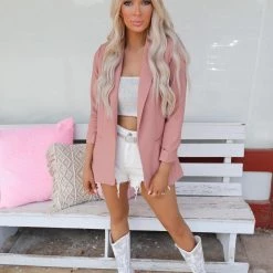 Love Tree New Reina Rose Pink Blazer