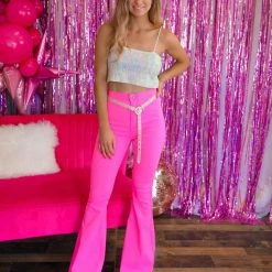 Blue Buttercup Kacey Off White Sequin Crop Top