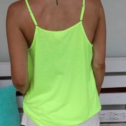Bibi Neon Green Crochet Front Tank Top New