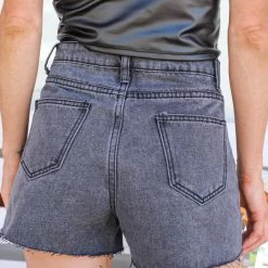 Blue B Baytown Black Distressed Shorts With Rhinestone Fringe Pockets New