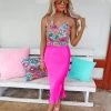 Bucket List New Nicki Neon Fuchsia Midi Skirt