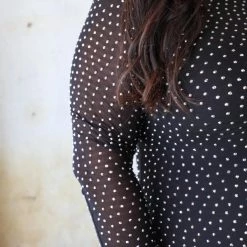 Symphony *PLUS* Black Silver Rhinestone Midi Dress