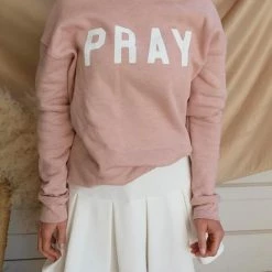 Oat Collective Apparel Rita Rose “PRAY” Fleece Sweatshirt