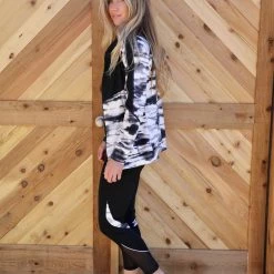 Yitong Apparel Black Tie-dye Color Block 3-Piece Active Wear Set