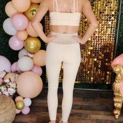 Beston Apparel Khaki Two-Tone Active Wear Set