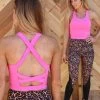 Yelete Apparel Fuchsia Longline Strappy Back Sports Bra