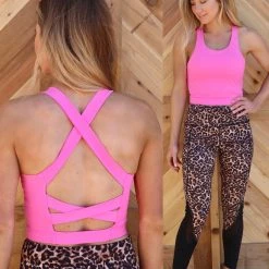 Yelete Apparel Fuchsia Longline Strappy Back Sports Bra