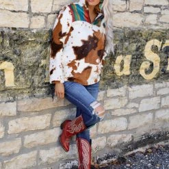 The Lace Cactus 44 - Serape + Cow Sherpa Apparel