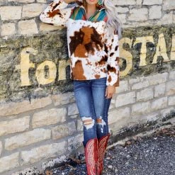 The Lace Cactus 44 - Serape + Cow Sherpa Apparel