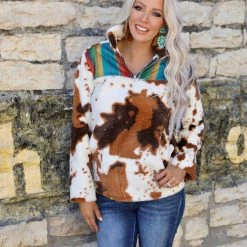 The Lace Cactus 44 - Serape + Cow Sherpa Apparel