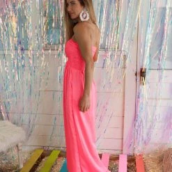 Bucket List Natasha Neon Pink Jumpsuit New