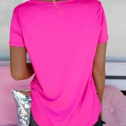 White Birch New Fuchsia Stripe + Pink Leopard Tee