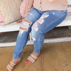 The Lace Cactus *PLUS* Distressed Skinny Jeans