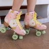 Cosmic Skates Pink Floral Roller Skates Spring Brunch Collection