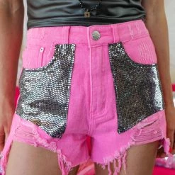 Blue Buttercup Nevada Nights Hot Pink Shorts New