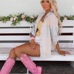 Lovely Melody Hello Spring Light Peach Shirt Spring Brunch Collection