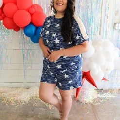 White Birch Karla Stars Shorts Set