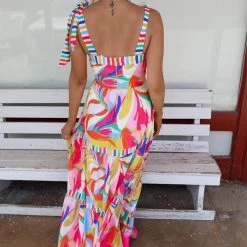 Flying Tomato New The Megan Multi Print Maxi