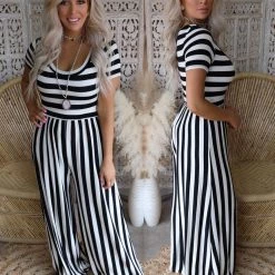 Veveret Apparel Sassy Striped Jumpsuit