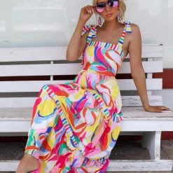 Flying Tomato New The Megan Multi Print Maxi