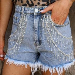 Blue B New Dixie Denim Rhinestone Shorts