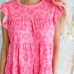 Nadia The Fantastic Fuchsia Leopard Top New