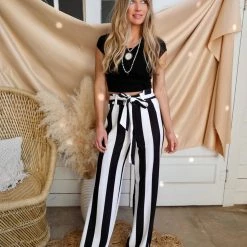 Cien Stella Striped Pants Apparel