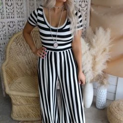 Veveret Apparel Sassy Striped Jumpsuit