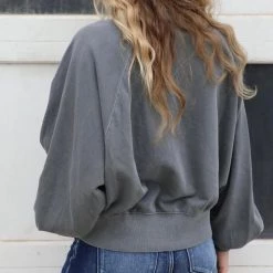 Peach Love Charcoal Washed French Terry Pullover Apparel