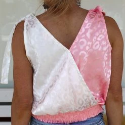 HAILEY CO Leopard Everything Lexi Leopard Tie Shoulder Cropped Tank