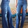 GJG Denim Apparel Marii Medium Wash High Rise Flare Jeans