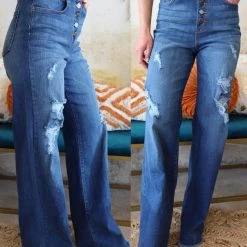 GJG Denim Apparel Marii Medium Wash High Rise Flare Jeans