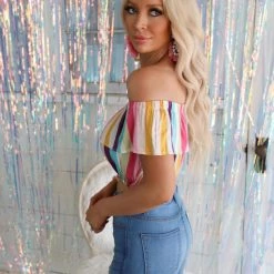 Lumiere Olivia Off Shoulder Crop Top