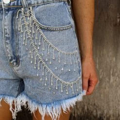 Blue B New Dixie Denim Rhinestone Shorts