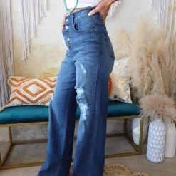 GJG Denim Apparel Marii Medium Wash High Rise Flare Jeans