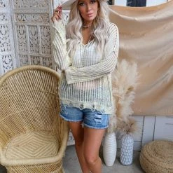 Mazik Apparel Latte + Yellow Crochet + Puff Sleeve Babydoll Blouse