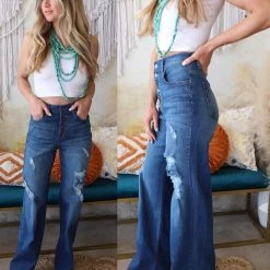 GJG Denim Apparel Marii Medium Wash High Rise Flare Jeans