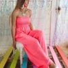 Bucket List Natasha Neon Pink Jumpsuit New