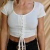 Heart + Hips London Lace-Up Crop Top