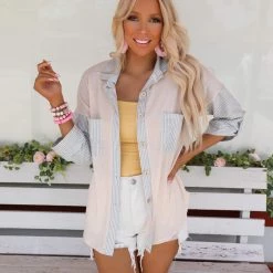 Lovely Melody Hello Spring Light Peach Shirt Spring Brunch Collection