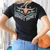 Lala Sista Black " Howdy Honey" Steer Graphic Tee