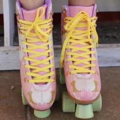 Cosmic Skates Pink Floral Roller Skates Spring Brunch Collection