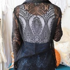 Main Strip Apparel Beth Black Lace Collared Top