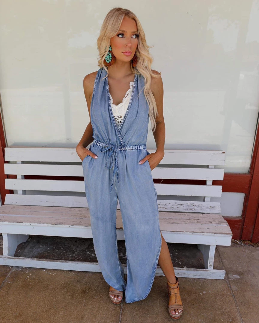 Mazik The Debbie Denim Jumpsuit New